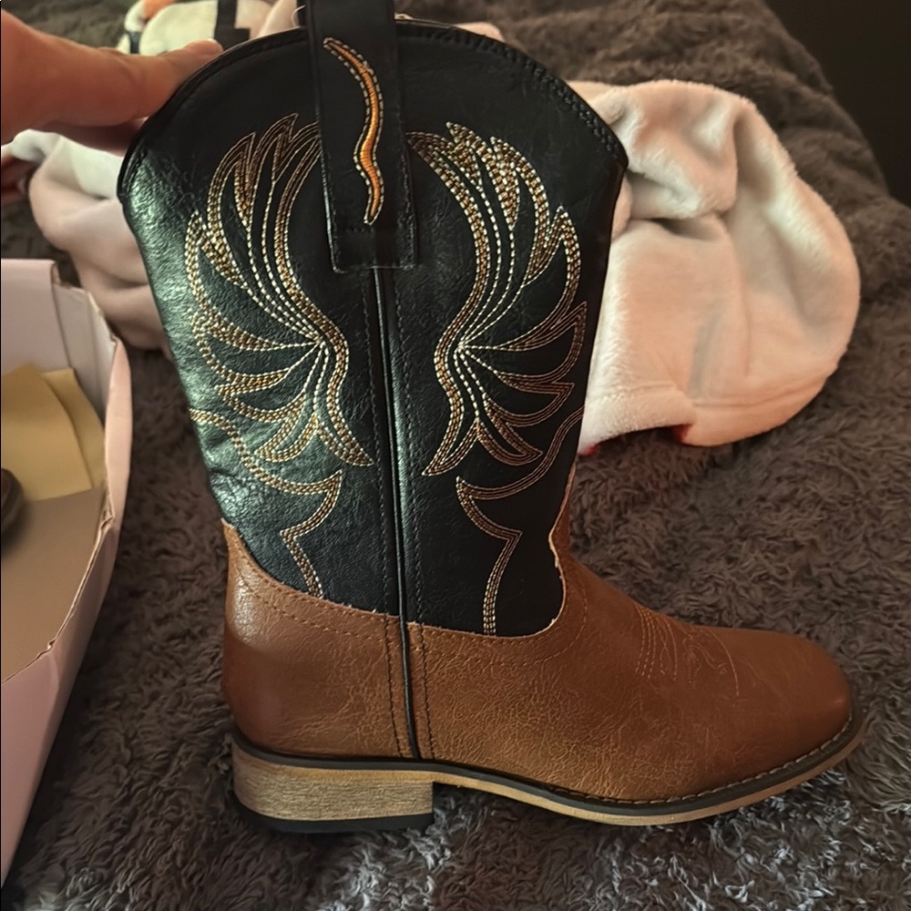 Kids Western Cowboy Boots - Black and Brown